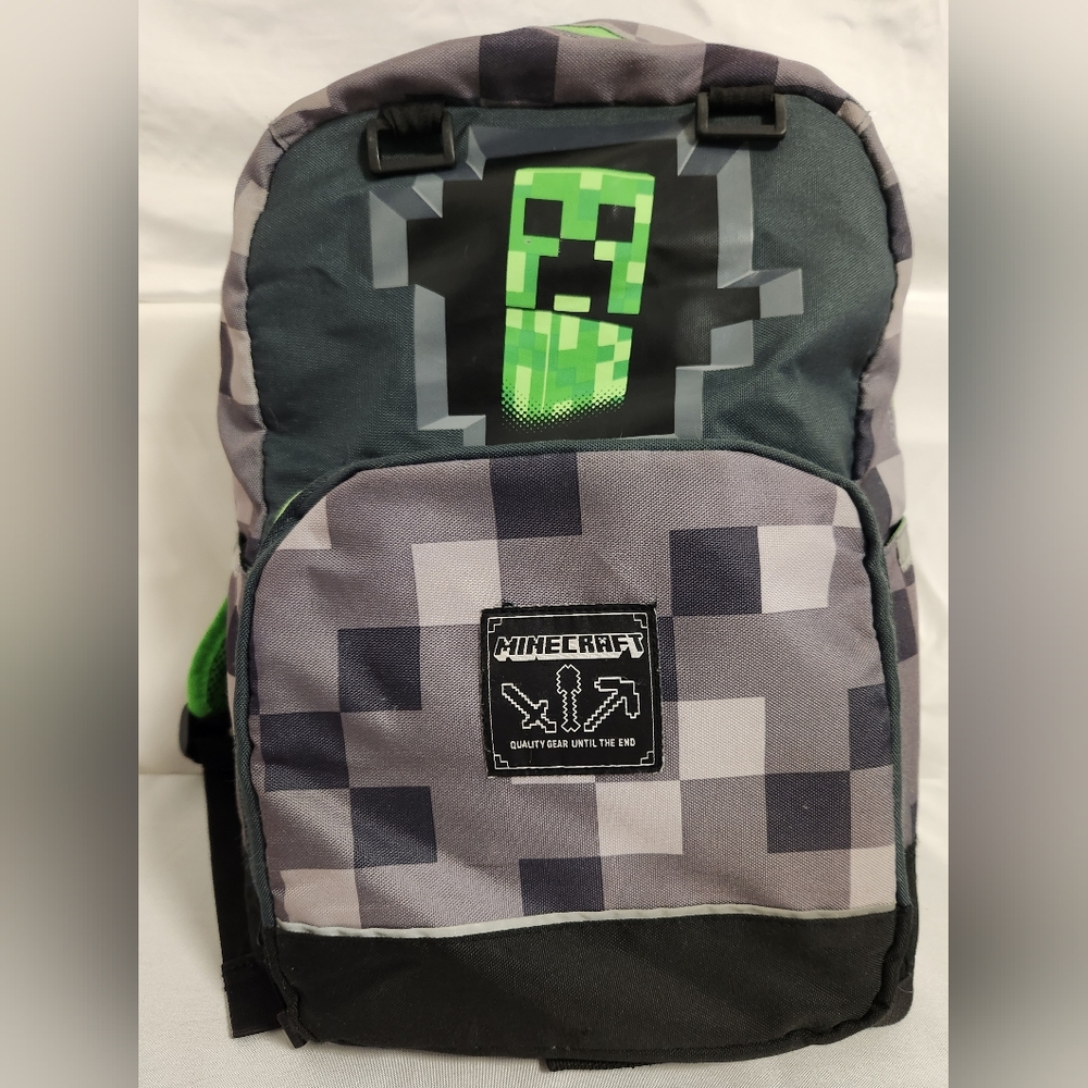 Minecraft Green And Gray Creeper Youth Backpack